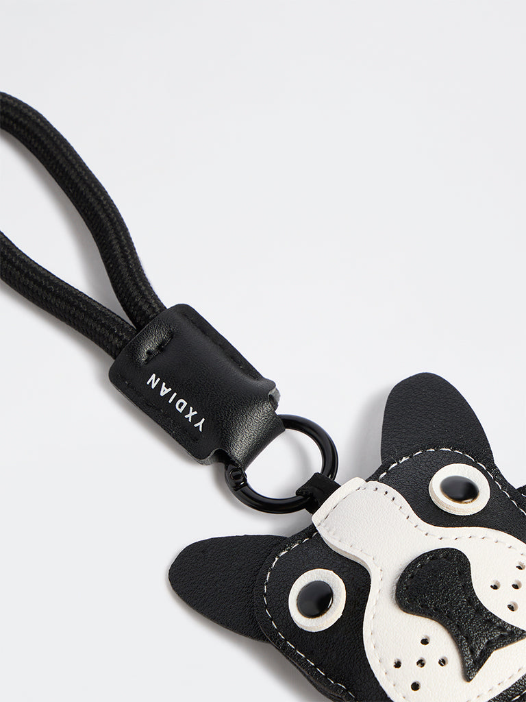 Girls Black Pug Dog Keychain
