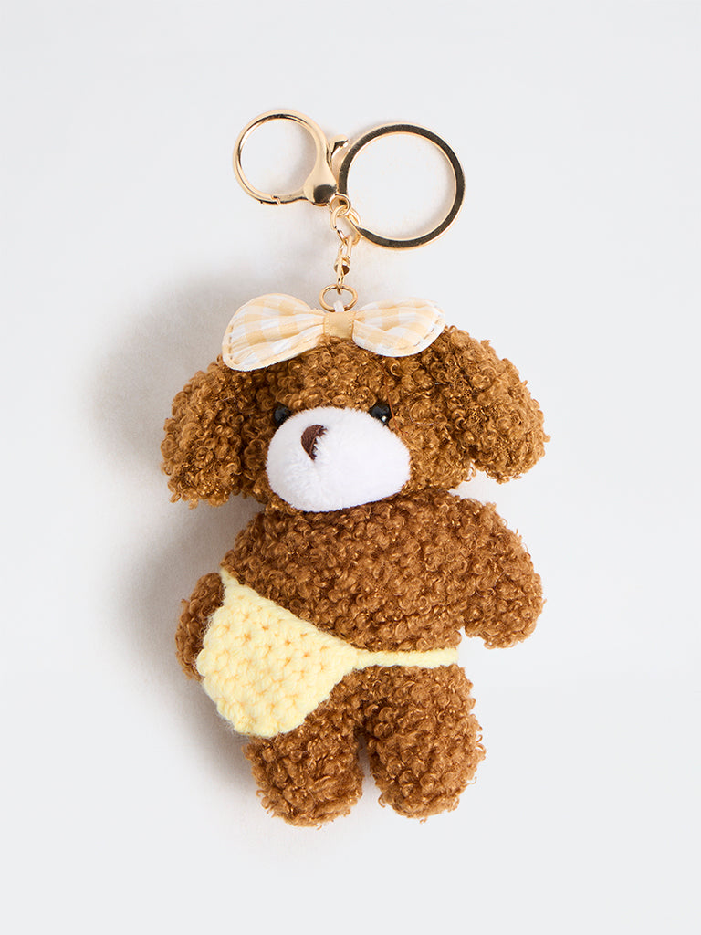 Westside Accessories Brown Fleece-Textured Teddy Bag Charm