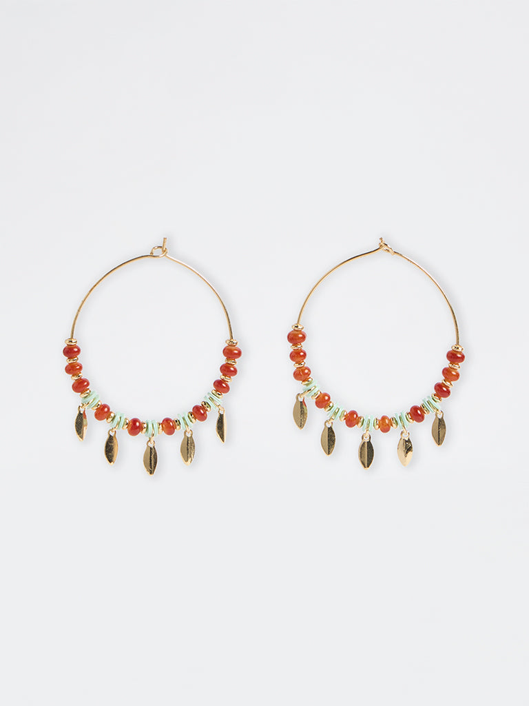 Westside Accessories Multicolour Beaded Hoop Earrings