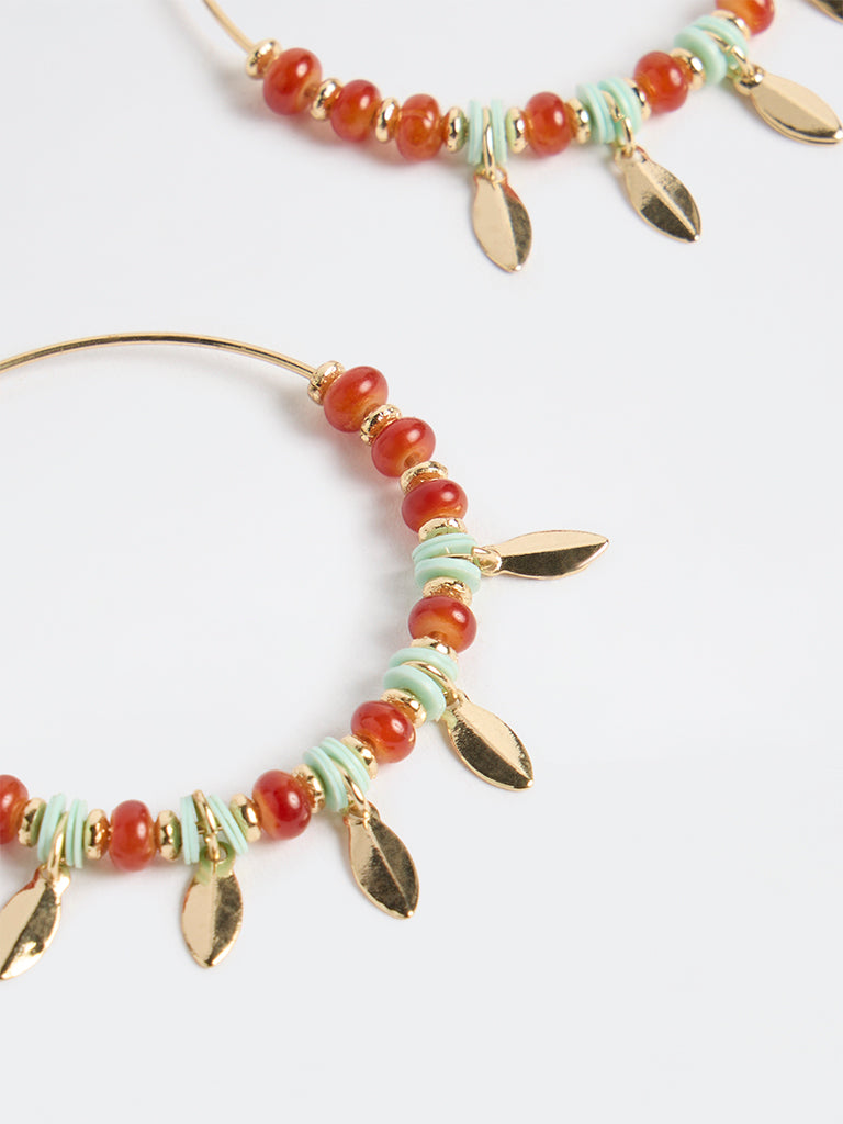 Westside Accessories Multicolour Beaded Hoop Earrings