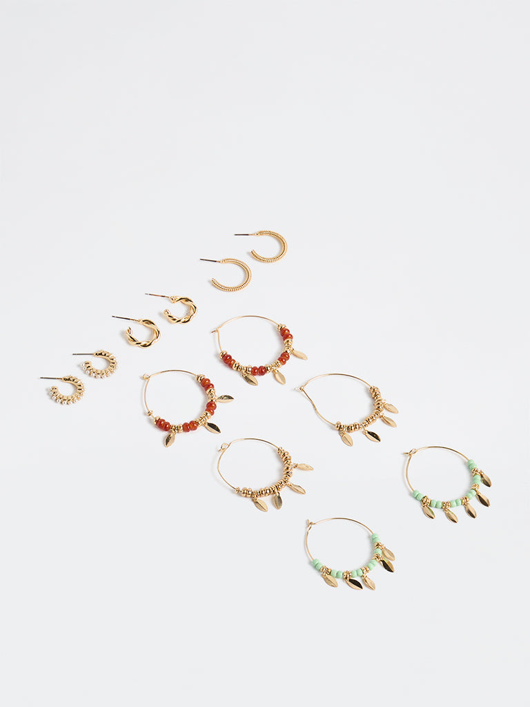 Westside Accessories Multicolour Hoop Earrings - Pack of 6