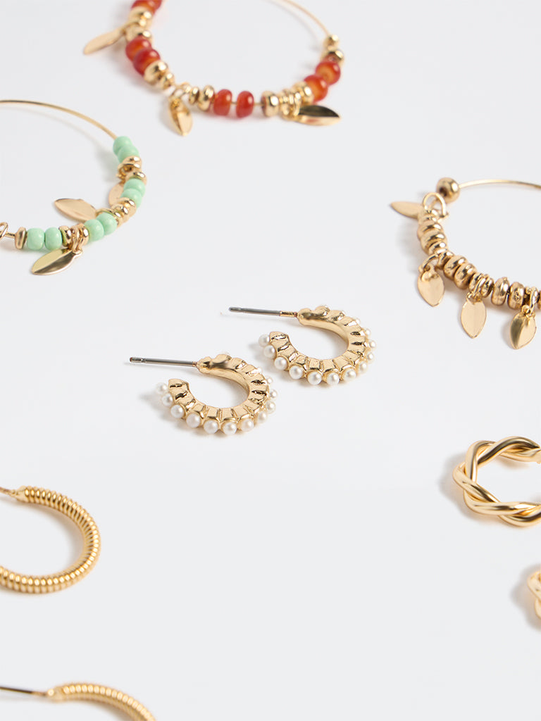 Westside Accessories Multicolour Hoop Earrings - Pack of 6