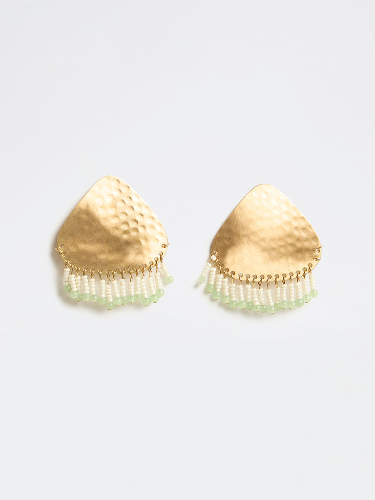 Westside Accessories Gold Fringe-Detail Earrings