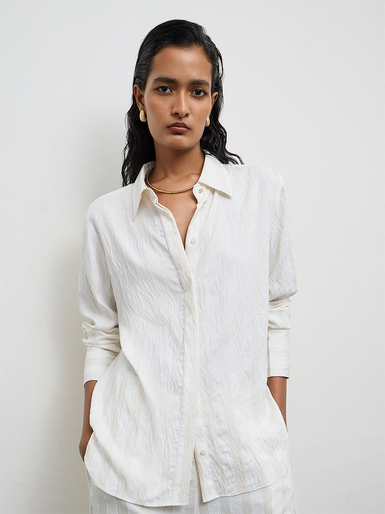 Wardrobe Ivory Striped Shirt