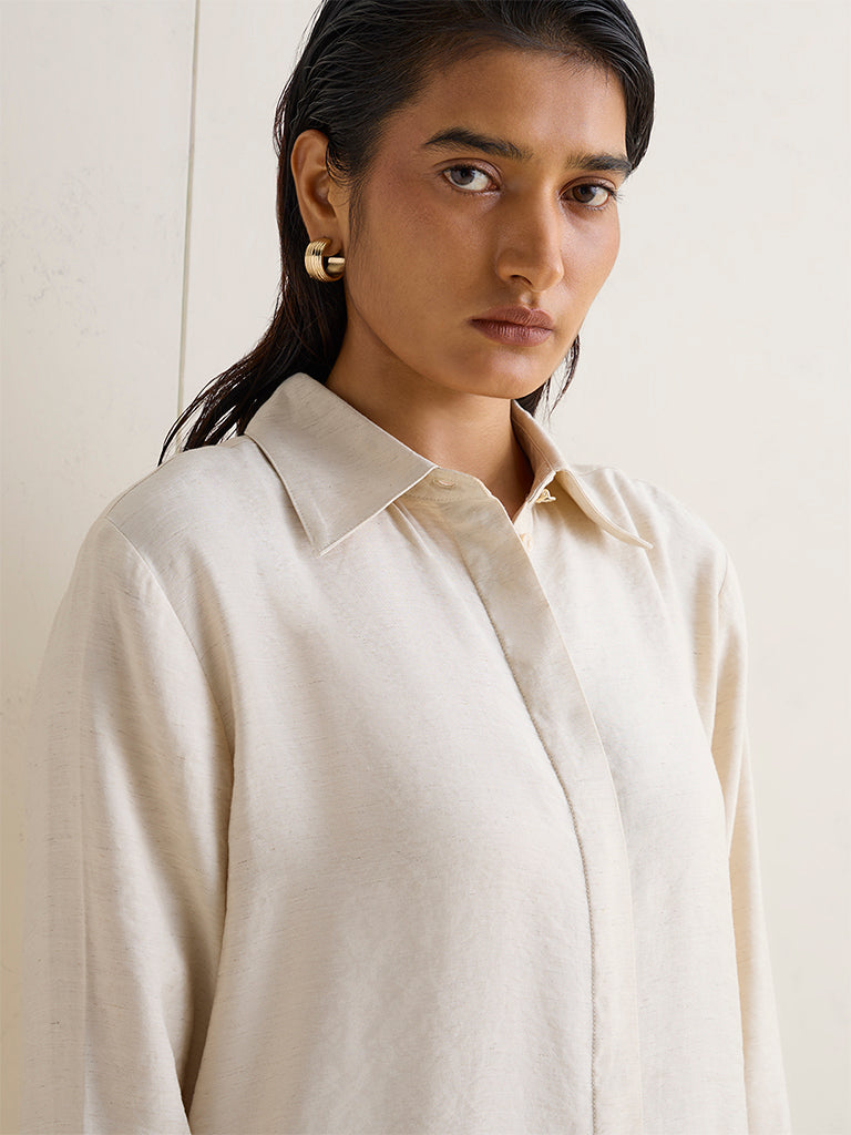 Wardrobe Light Beige Solid Shirt