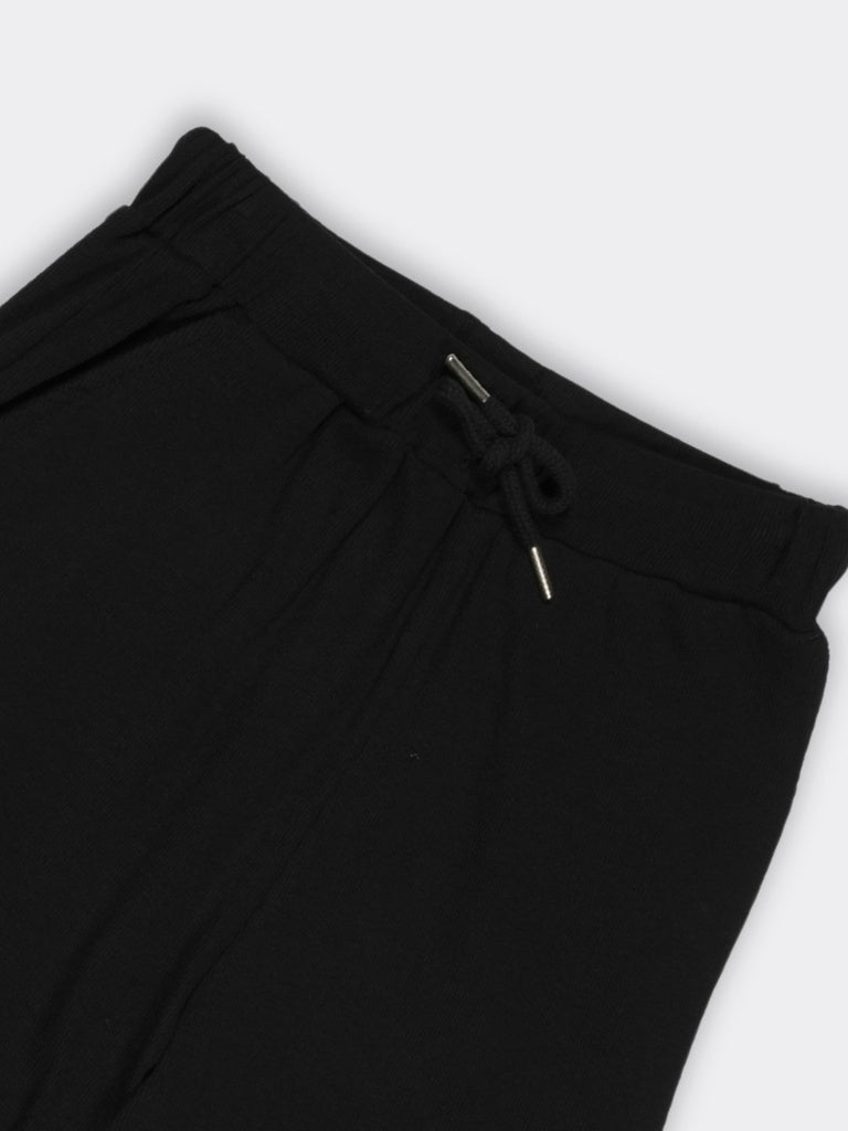 Superstar Black High-Rise Cotton-Blend Pants