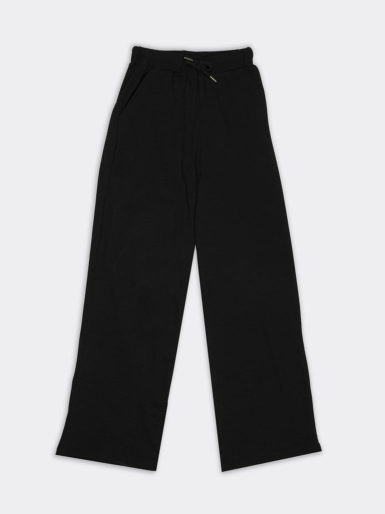 Superstar Black High-Rise Cotton-Blend Pants