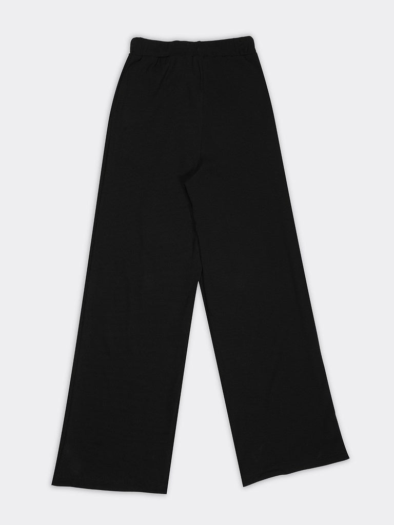 Superstar Black High-Rise Cotton-Blend Pants