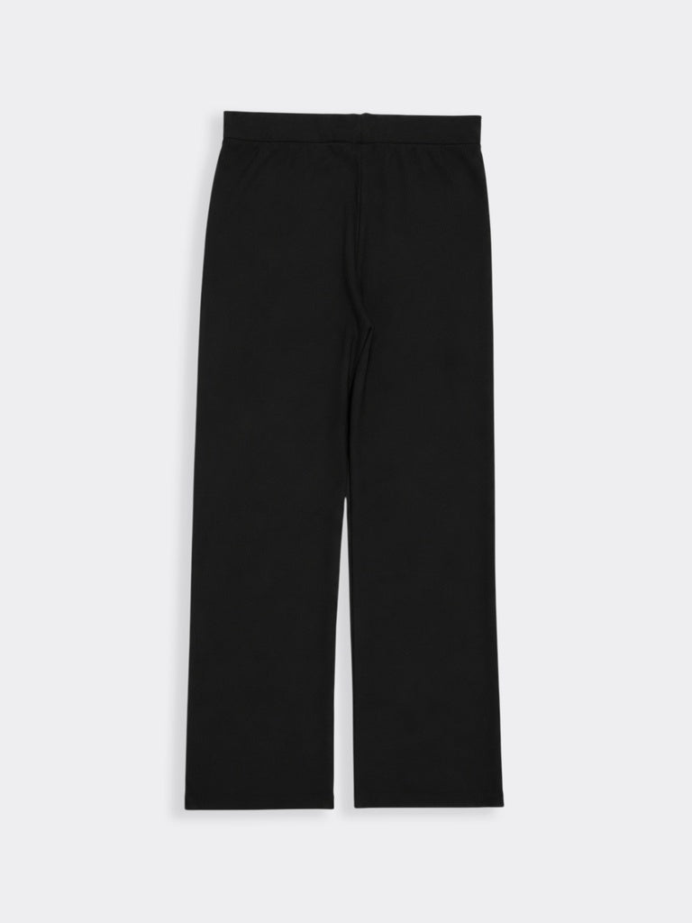 Superstar Black Waffle-Textured High-Rise Pants