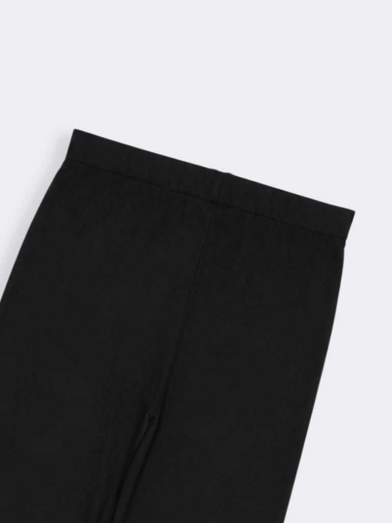 Superstar Black Waffle-Textured High-Rise Pants