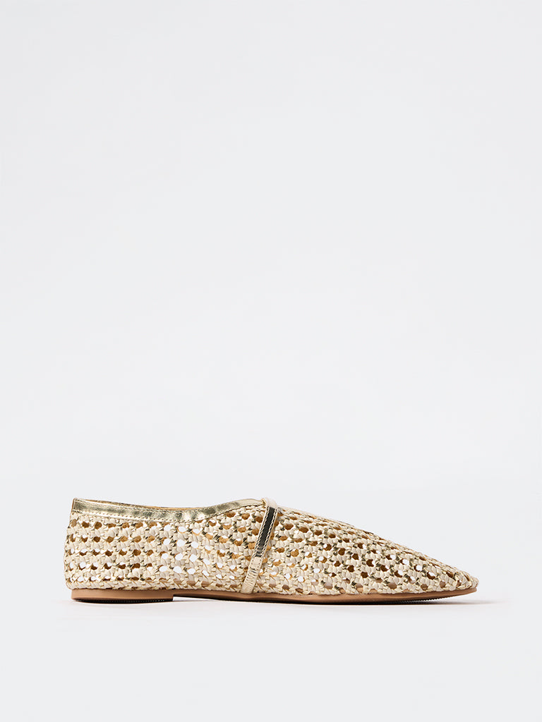 LUNA BLU Gold Mary Jane Shoes