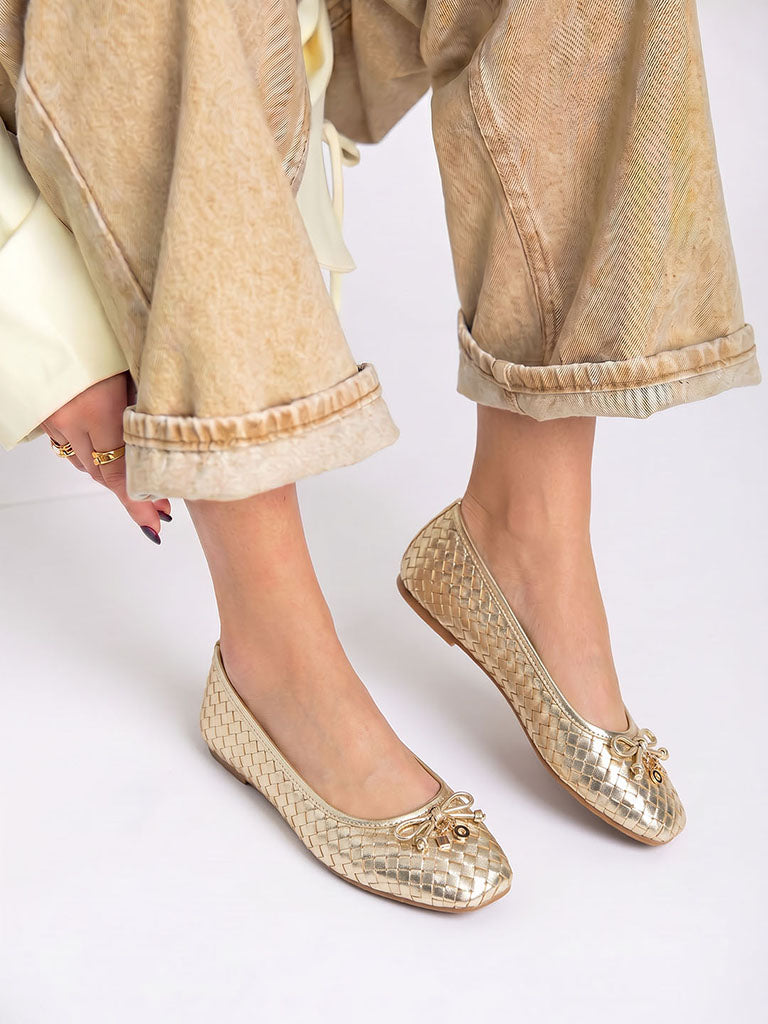 LUNA BLU Gold Ballerinas