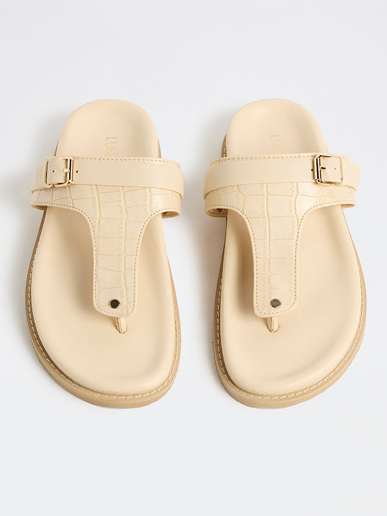 LUNA BLU Ivory Thong Sandals