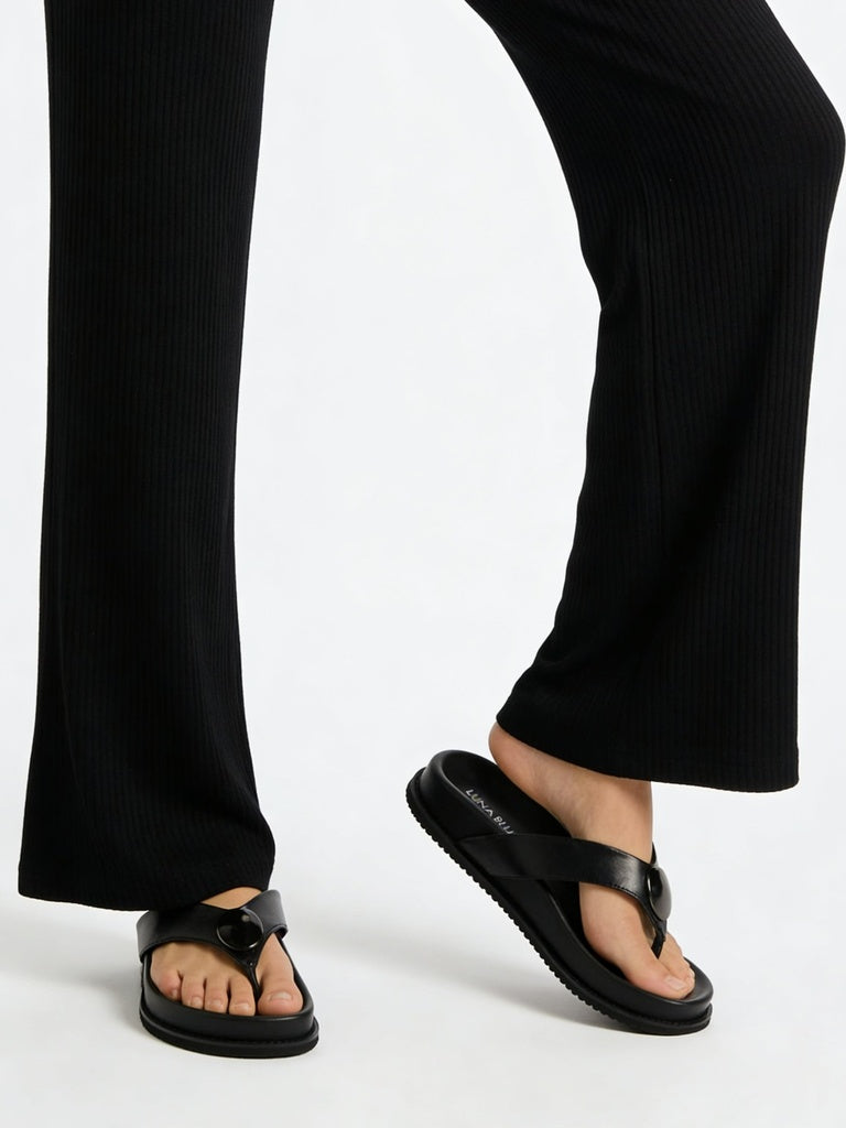 LUNA BLU Black Metal-Detailed Sandals