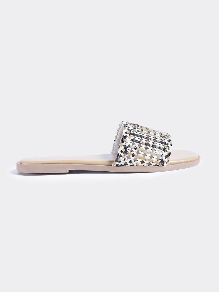 LUNA BLU Woman White Multicolor Flat Sandals