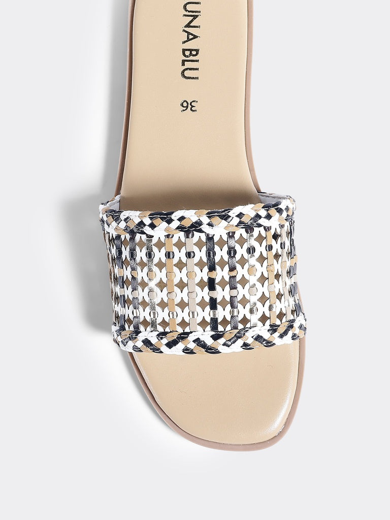 LUNA BLU Woman White Multicolor Flat Sandals