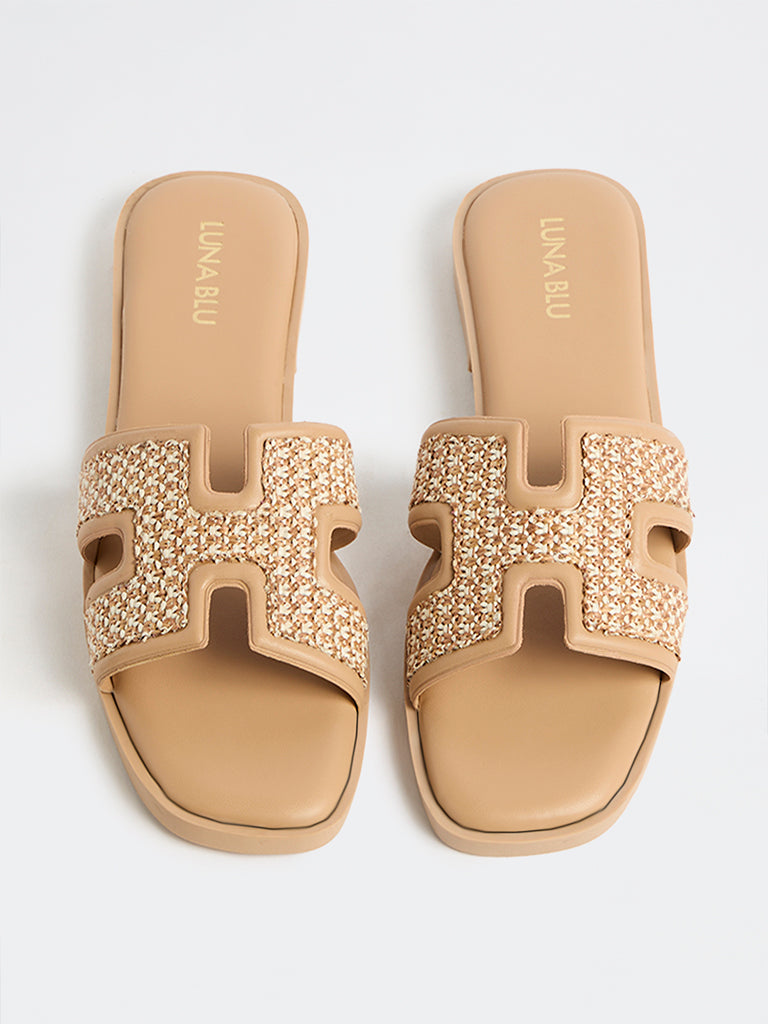 LUNA BLU Light Beige Slides
