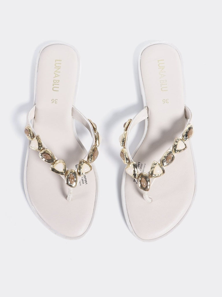 LUNA BLU Ivory Thong Sandals