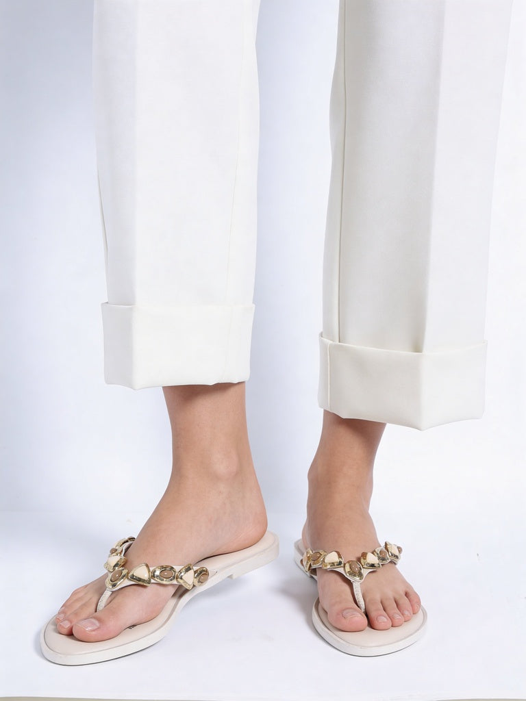 LUNA BLU Ivory Thong Sandals
