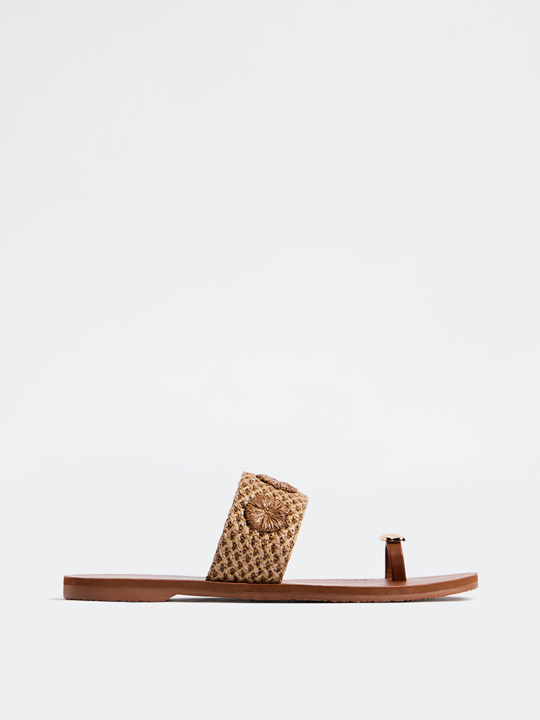 LUNA BLU Tan Toe-Ring Sandals