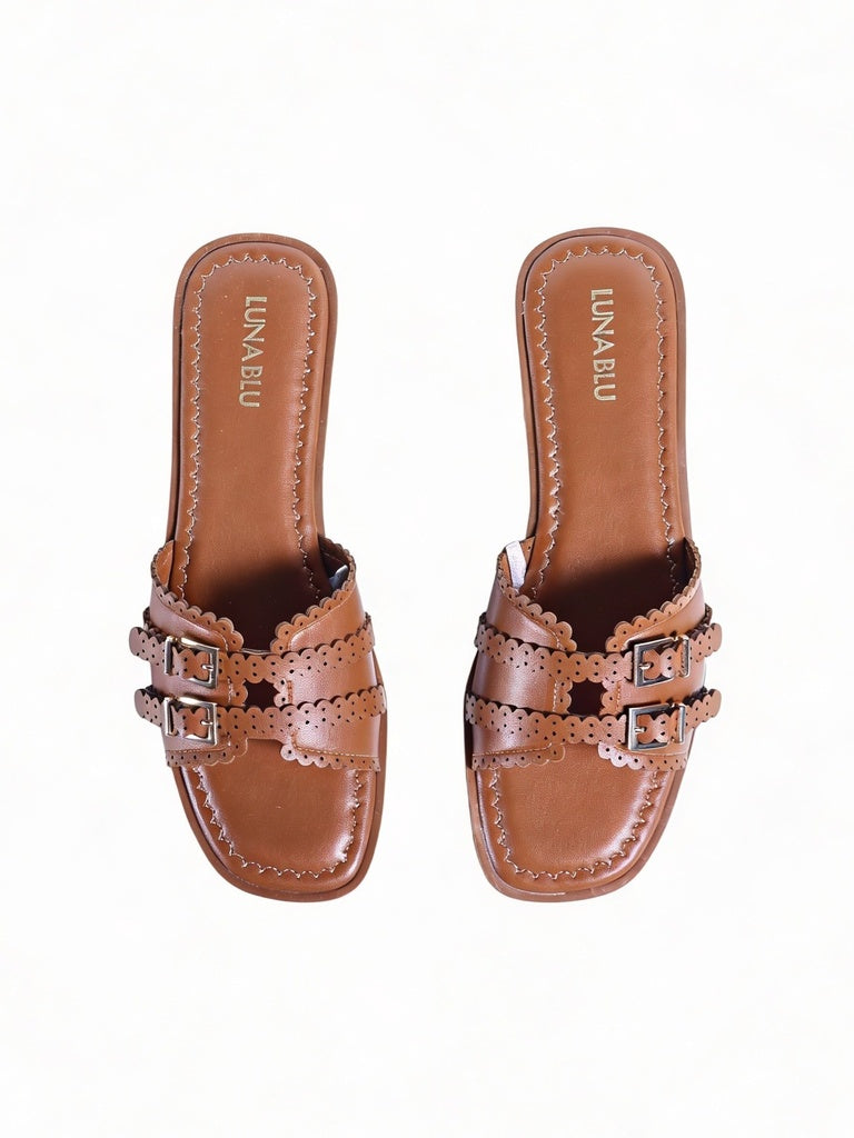 LUNA BLU Woman Tan Flat Sandals