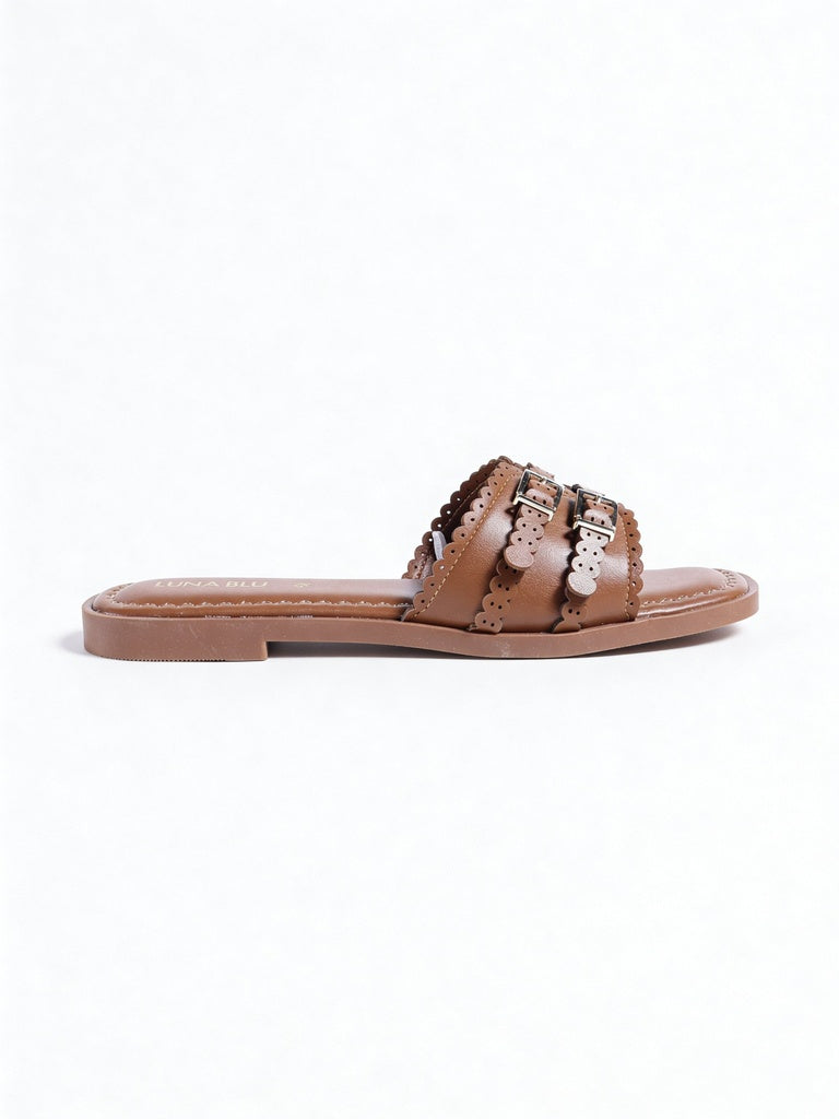 LUNA BLU Woman Tan Flat Sandals