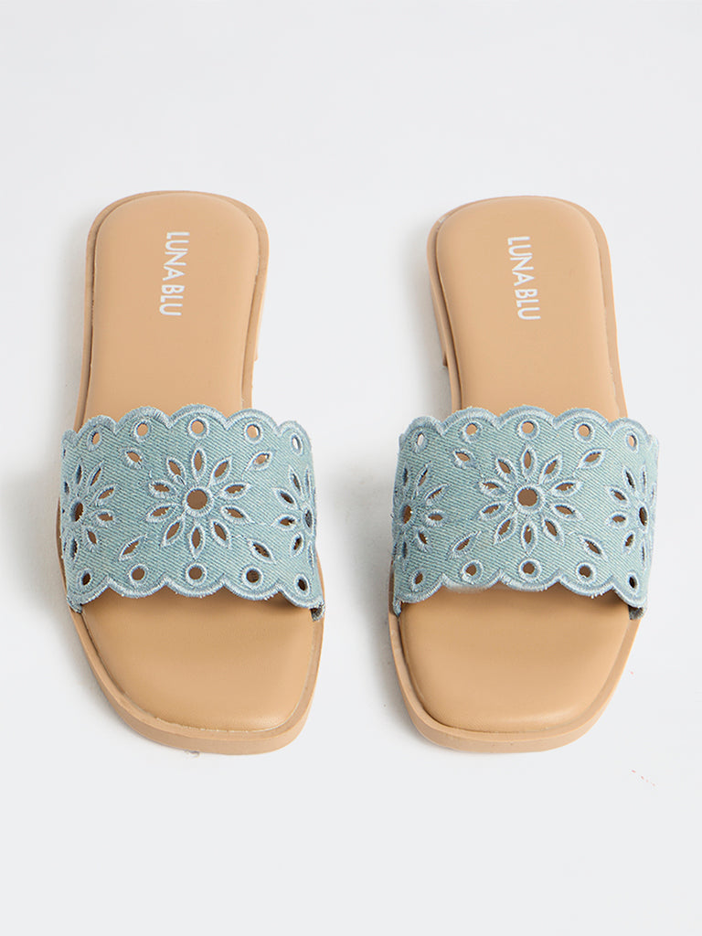 LUNA BLU Blue Slides