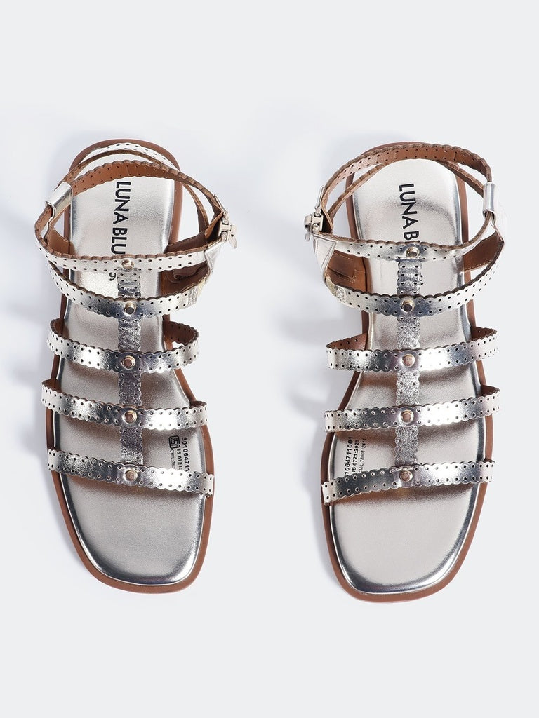 LUNA BLU Gold Flat Sandals