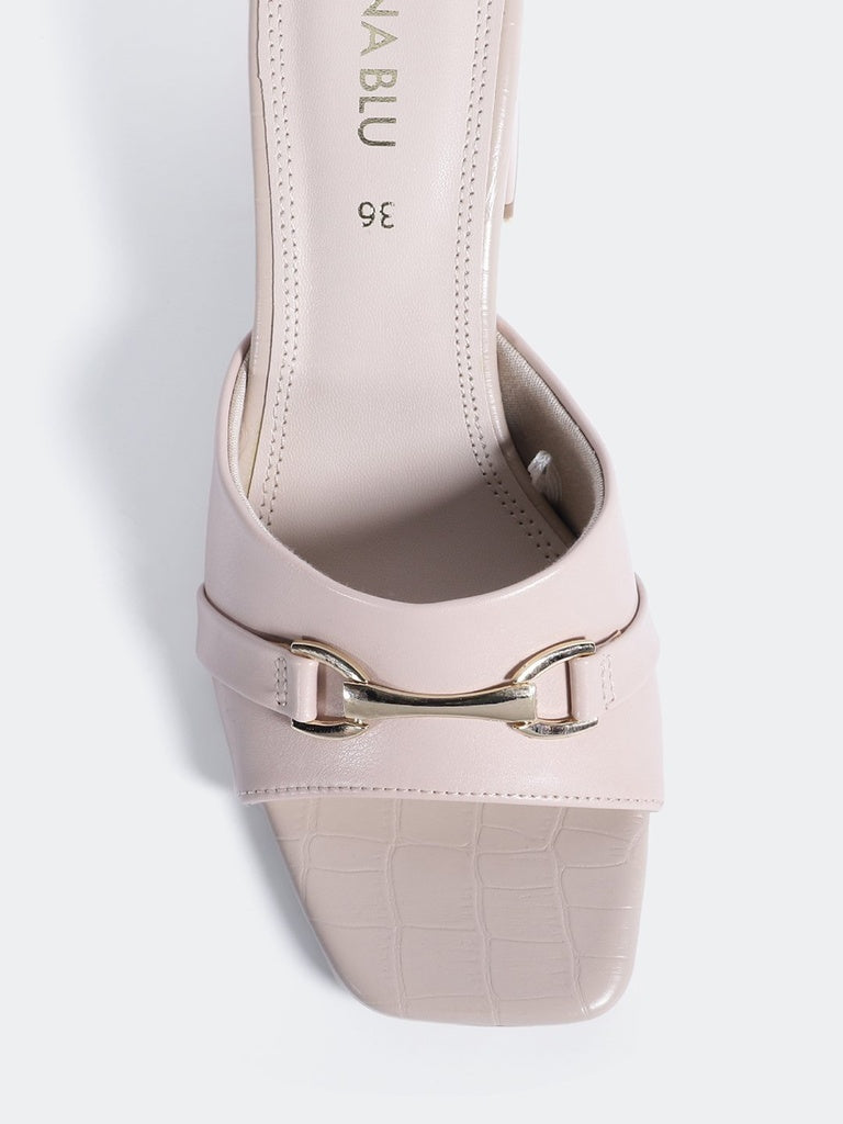 LUNA BLU Blush Block Heel Mules