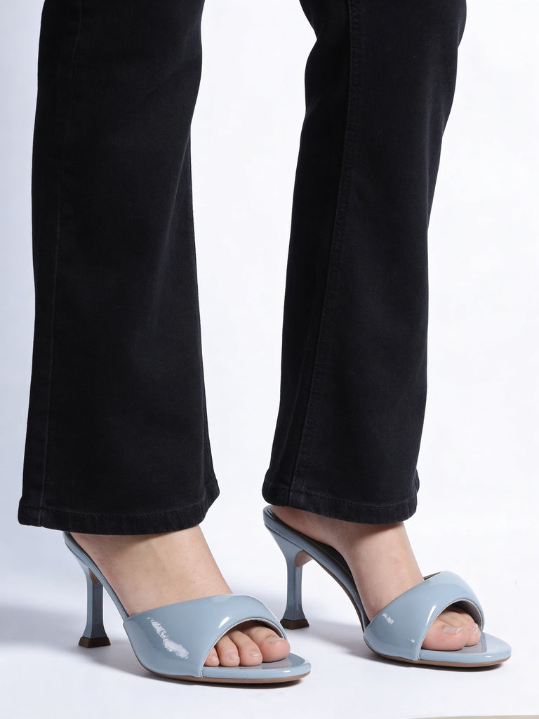 LUNA BLU Blue Slip-On Mule Sandals