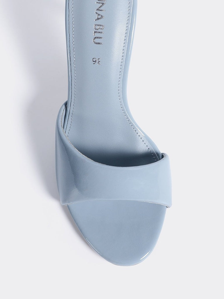 LUNA BLU Blue Slip-On Mule Sandals
