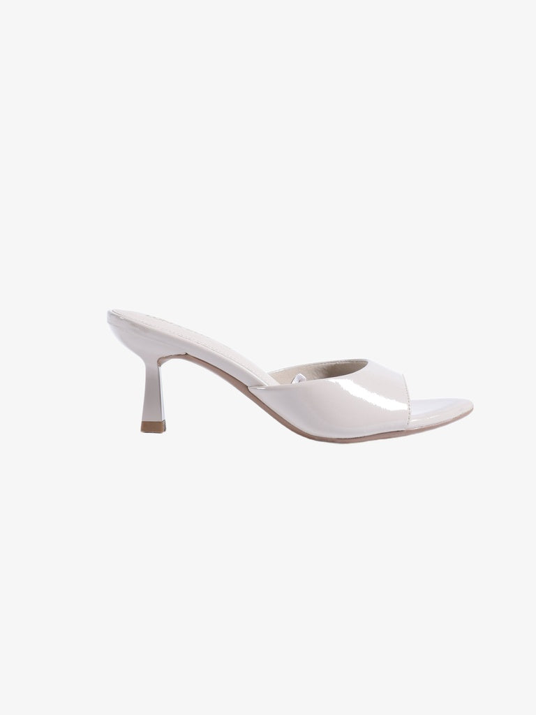 LUNA BLU Ivory Kitten Heel Slip-On Mules