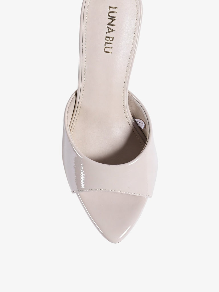 LUNA BLU Ivory Kitten Heel Slip-On Mules