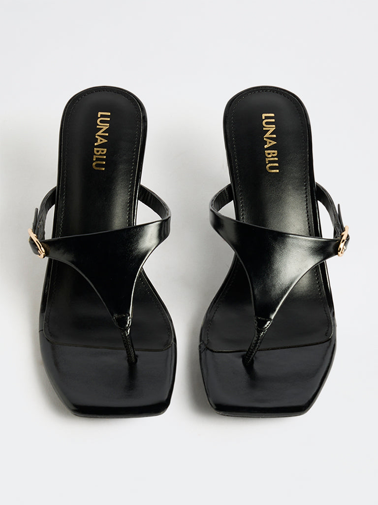 LUNA BLU Black Heel Sandals