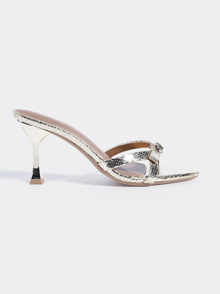 LUNA BLU Light Gold Heel Sandals
