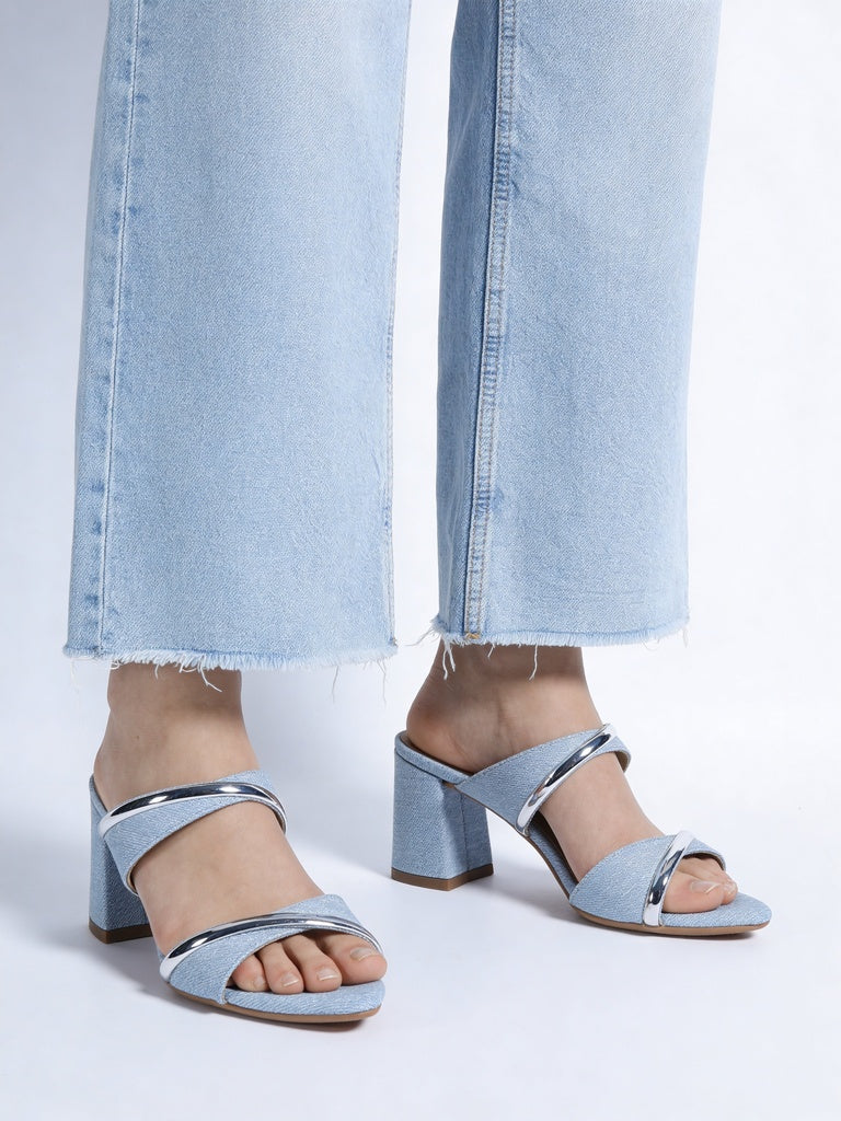 LUNA BLU Light Blue Heel Sandals