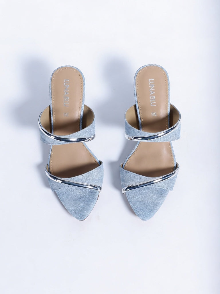 LUNA BLU Light Blue Heel Sandals