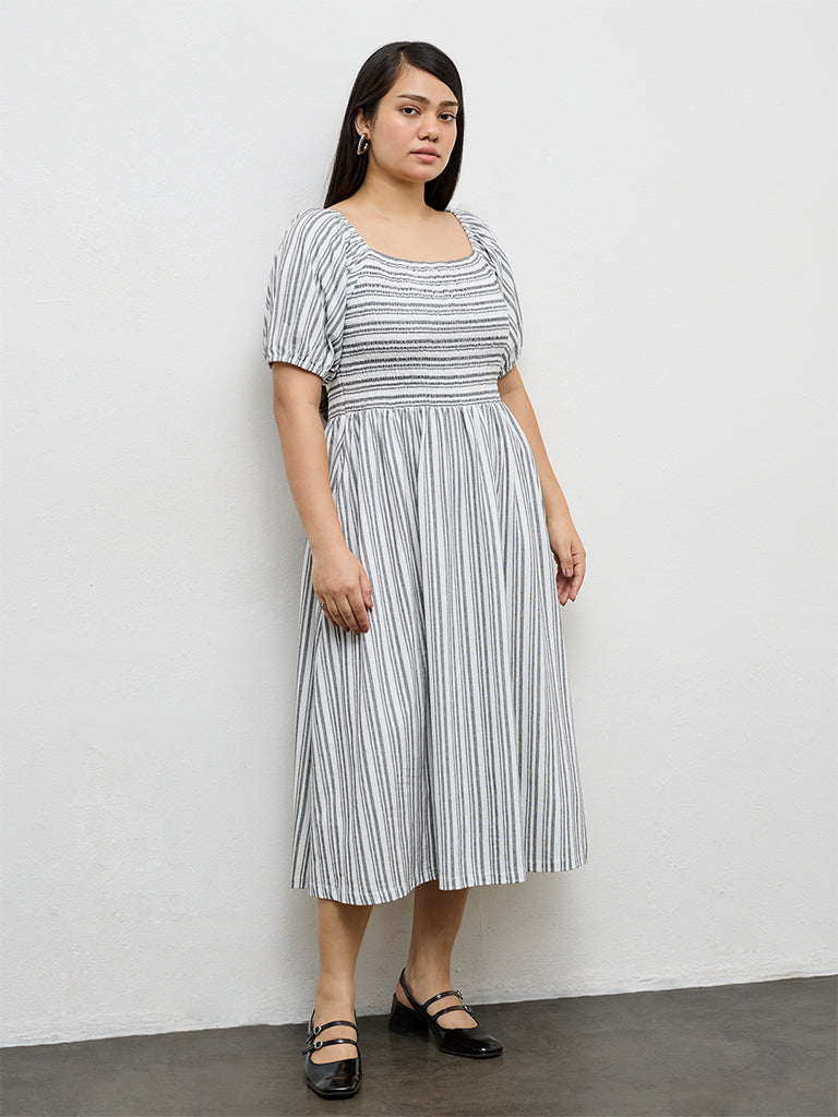 Buy Gia White Striped A-Line Dress from Westside Buy Gia White Striped A-Line Dress from Westside