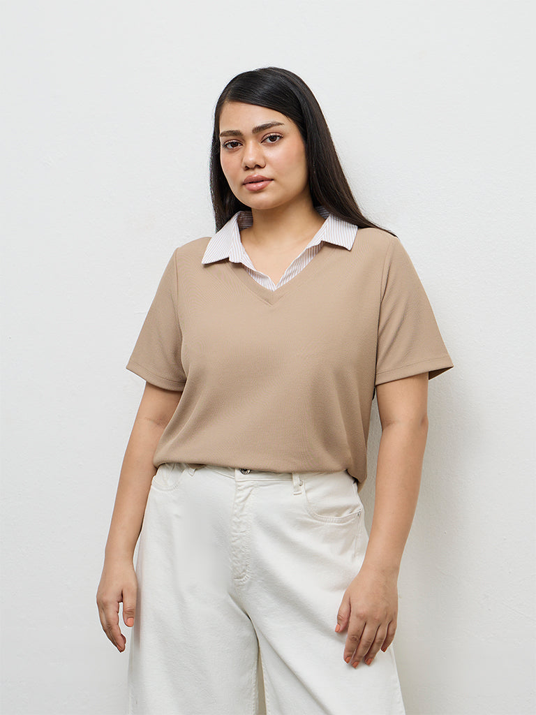 Gia Dark Beige Top