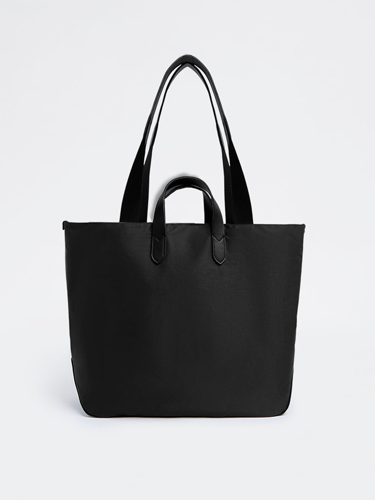Westside Black Solid Tote Bag