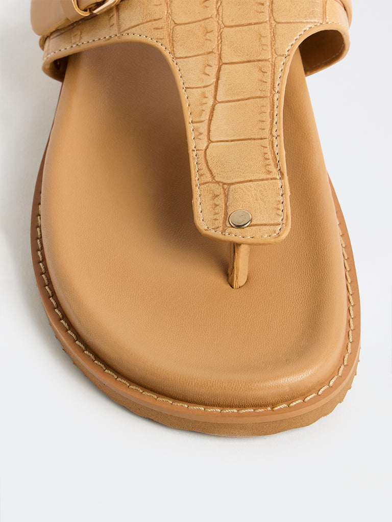 LUNA BLU Beige Thong-Strap Sandals