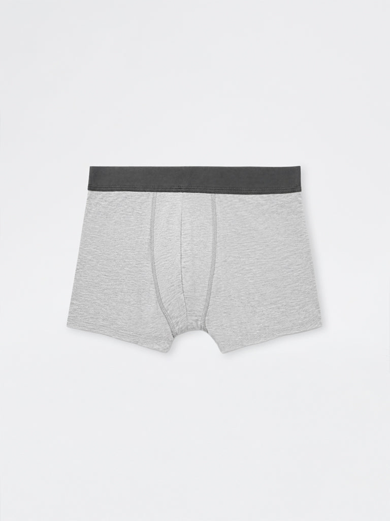 WES Lounge Black Printed Cotton-Blend Trunks-Pack of 3
