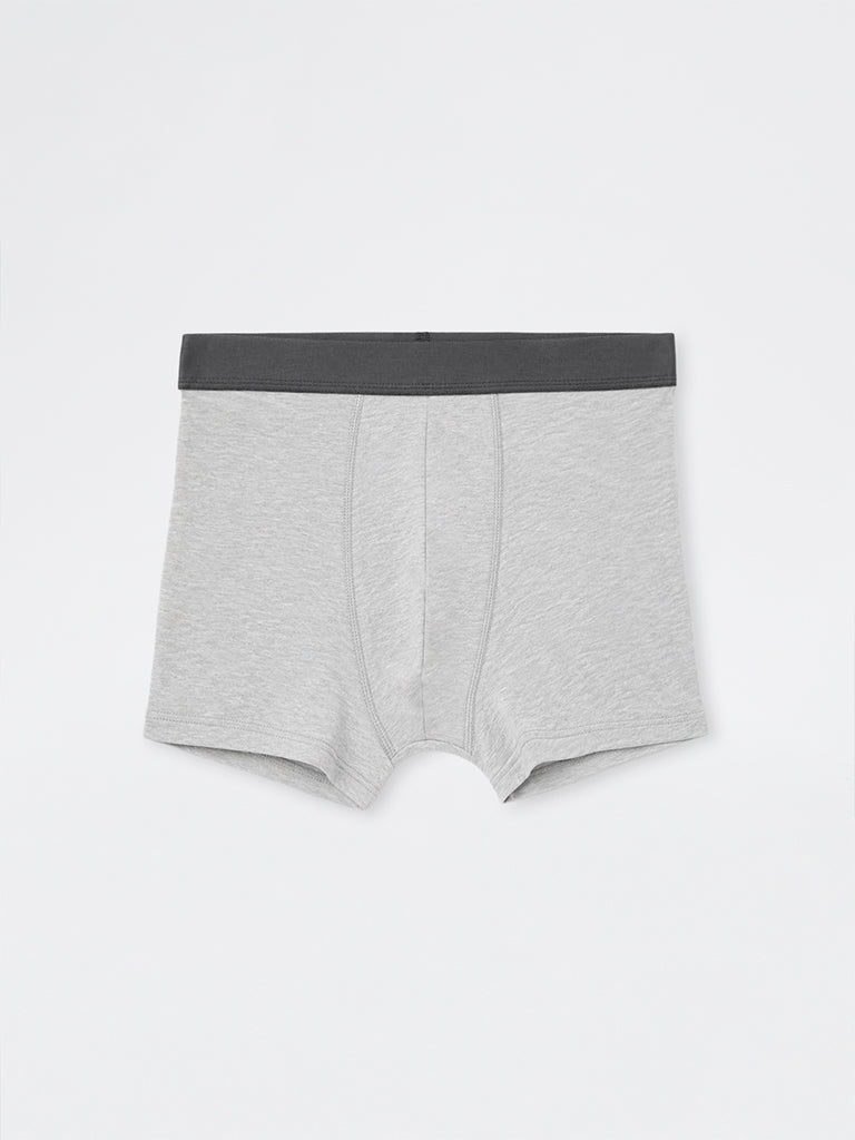 WES Lounge Brown Striped Cotton-Blend Trunks-Pack of 3