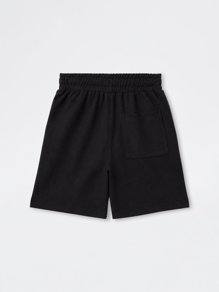Nuoflexx Charcoal Ribbed-Textured Relaxed-Fit Mid-Rise Shorts