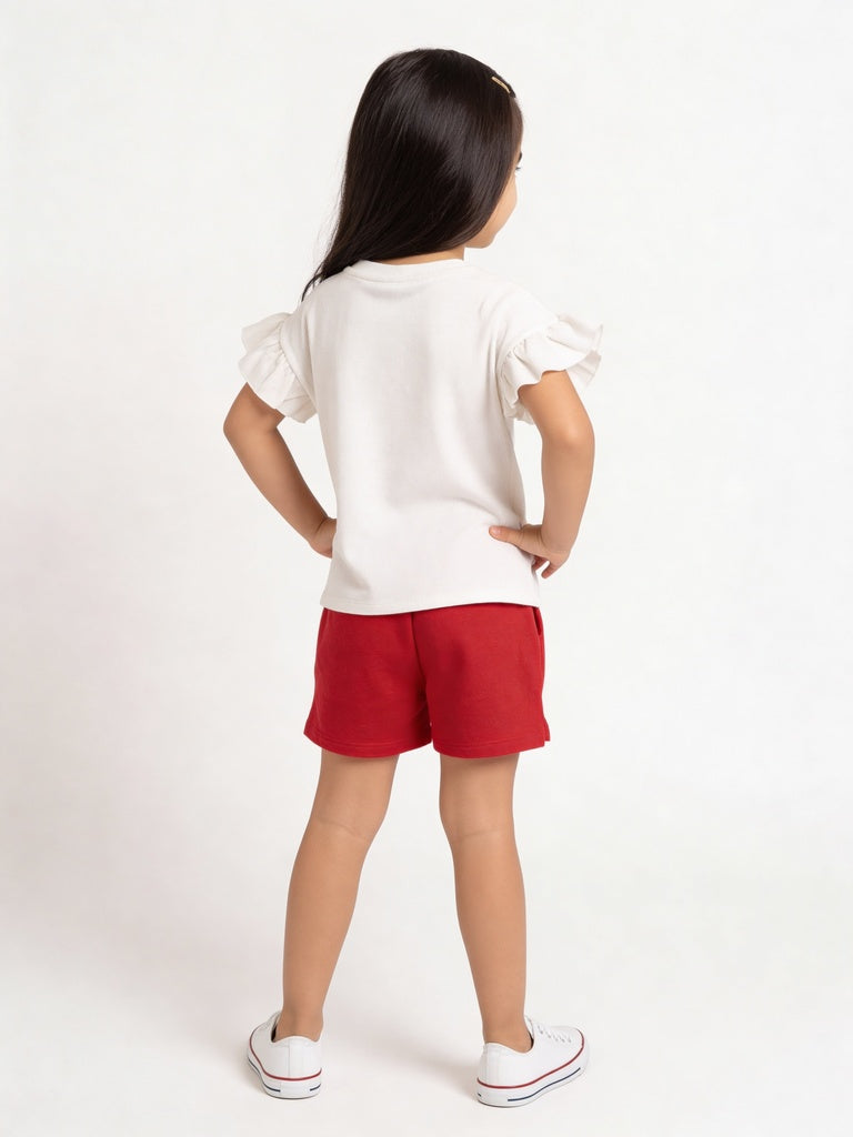 HOP Kids Girls Pink Heart Pocket Cotton Shorts