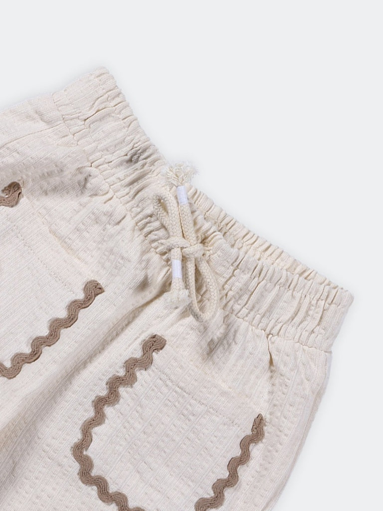 HOP Kids Girls Jacquard Stone Cotton Shorts