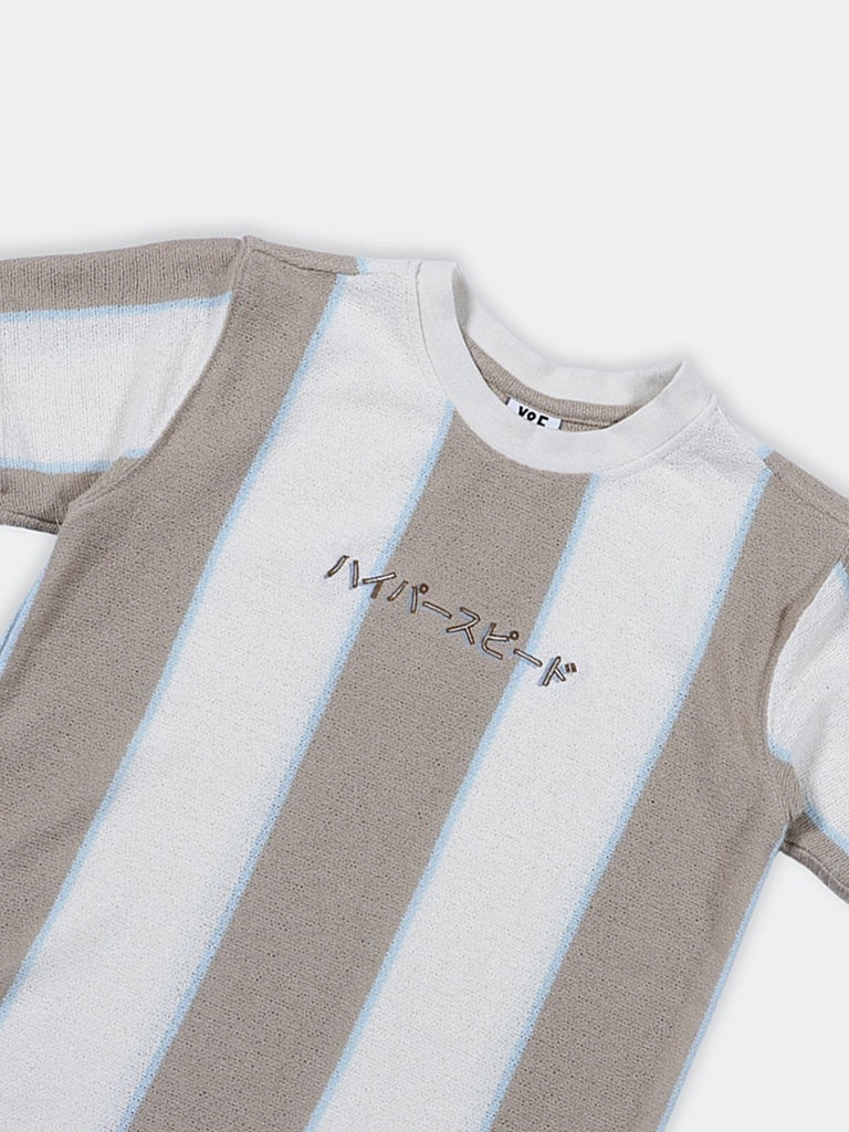 Boys Multicolour Vertical Striped T-Shirt
