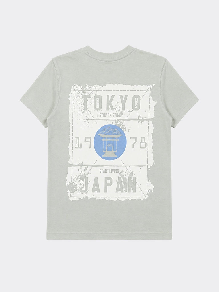 Boys Sage Graphic Printed Cotton T-Shirt