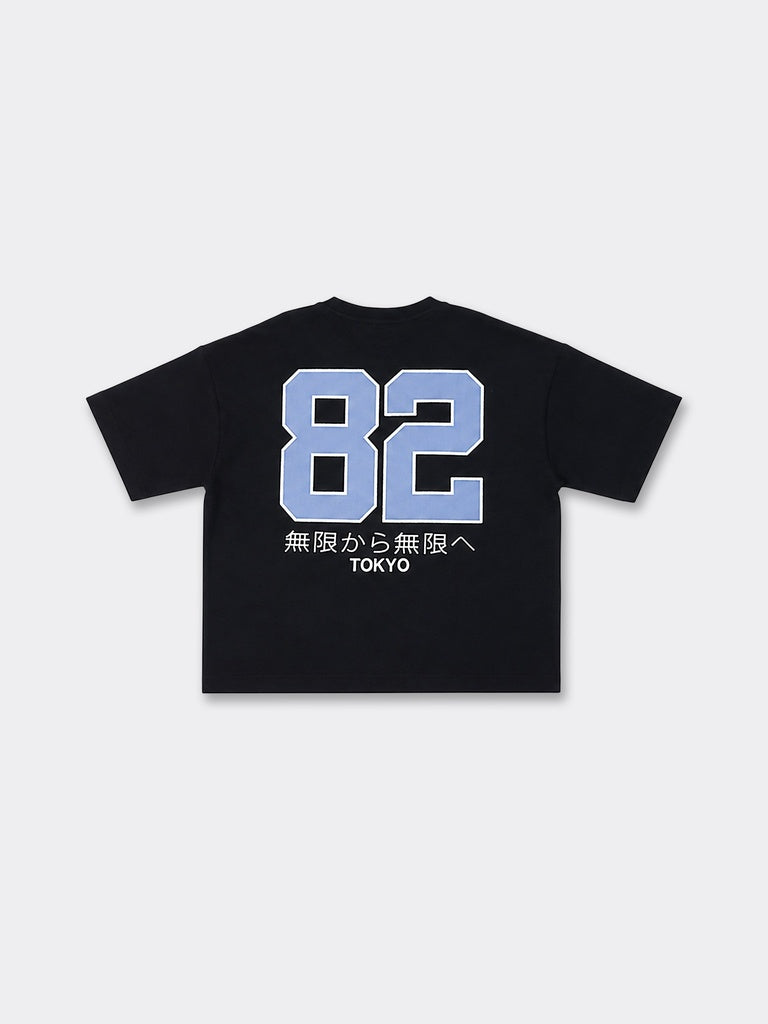 Boys Black Printed Cotton T-Shirt