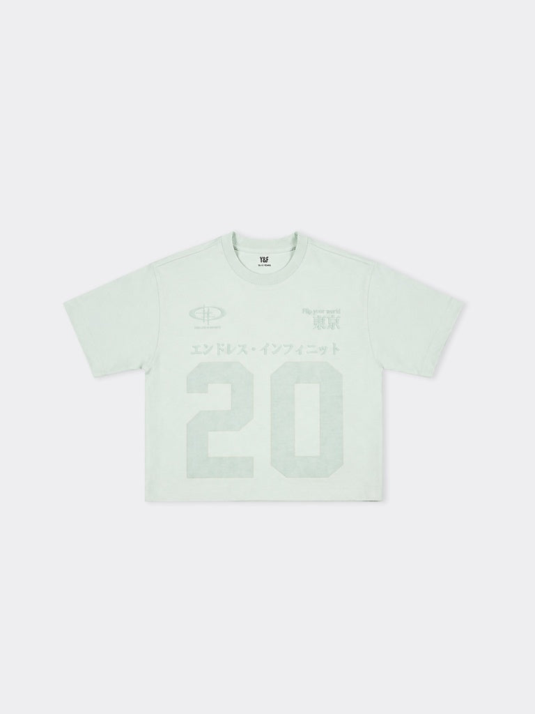 Boys Lime Printed Cotton T-Shirt